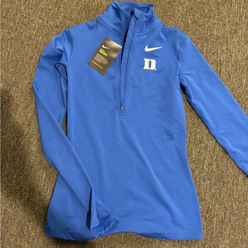 New Nike Duke Blue Dri-FIT 1/4 Zip Pullover